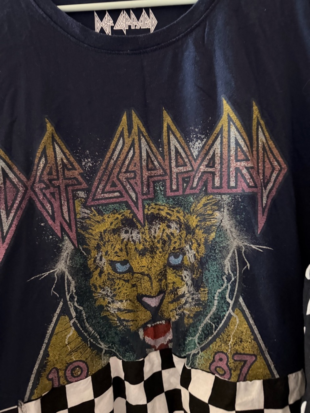 Def Leppard Graphic Mixed-Print Tunic — Navy, Black & White - Picture 4 of 7
